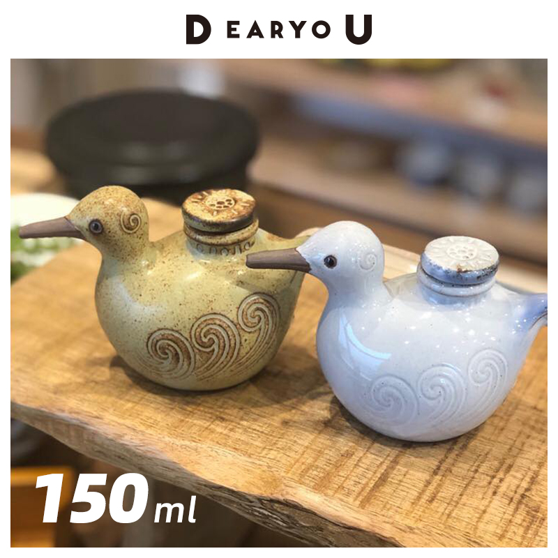 日本小鸟油壶陶瓷酱油瓶