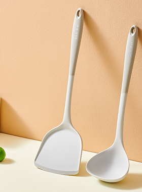 神田绣渤意硅胶铲硅胶勺 锅铲耐高温厨房用具不粘锅专用炒菜铲子