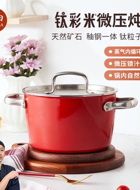 【达人LG专属】神田绣渤意钛彩米微压炖锅家用多功能厨房双耳汤锅