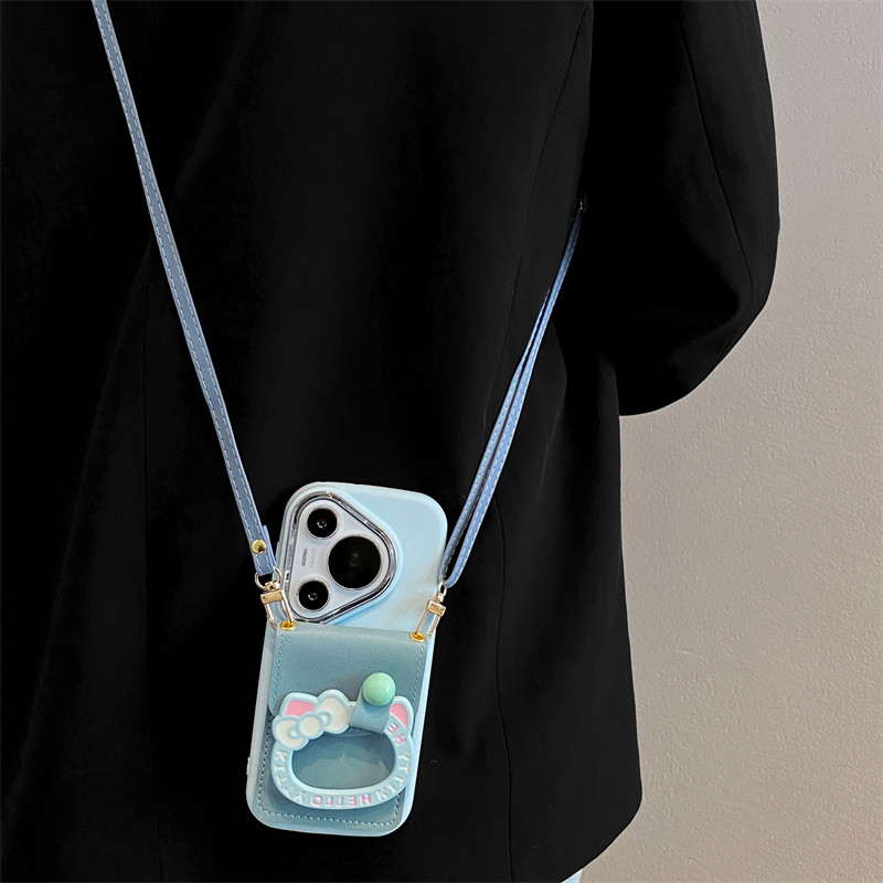 韩系ins凯蒂猫指环扣支架适用vivox200s手机壳x300pro斜跨x100背带s30卡包vivos20/s19/s18/s17防摔套s16女款