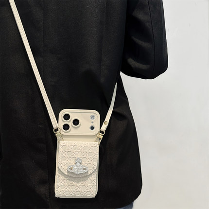 水钻星球零钱卡包适用16promax苹果17ProMax手机壳15pro斜跨背带14高级感13全包12防摔14Promax保护套12/11女