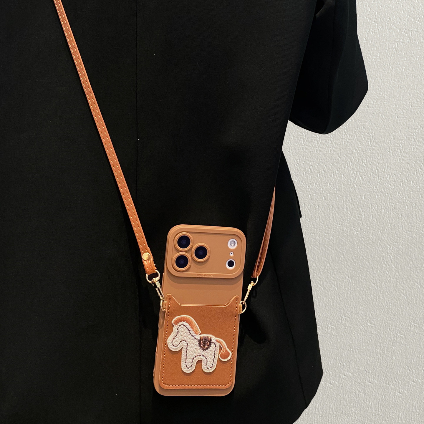 刺绣新年红色小马卡包适用500荣耀400/300pro手机壳power2全包win新款magic8/7保护套200斜跨100挂绳90/80/70