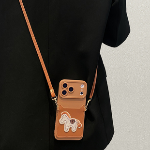 刺绣新年红色小马卡包适用500荣耀400/300pro手机壳power2全包win新款magic8/7保护套200斜跨100挂绳90/80/70