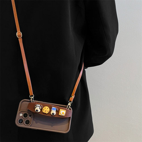 硅胶卡通手腕带斜跨挂绳手机壳