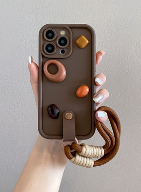 深咖立体几何适用opporeno14手机壳reno13/12/11pro防摔套reno9手提绳reno10斜挂findx8/7创意A6/A3/A58x全包