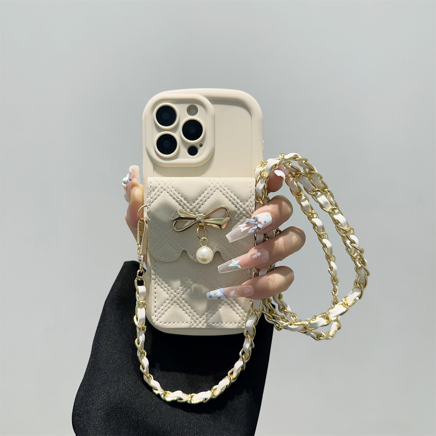 珍珠蝴蝶结插卡包适用iphone 17promax苹果16手机壳15pro背带13斜挎14挂绳xr/xsmax软套12小众11高级感小香风,3C数码配件,手机保护套/壳,淘宝优惠券,粉丝福利购,淘宝优惠卷