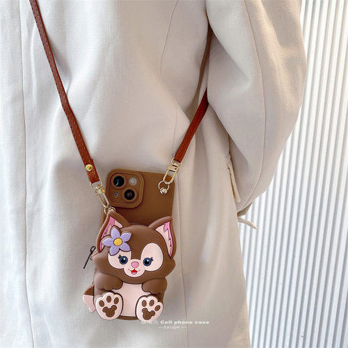 玲娜贝儿零钱包斜跨挂绳手机壳