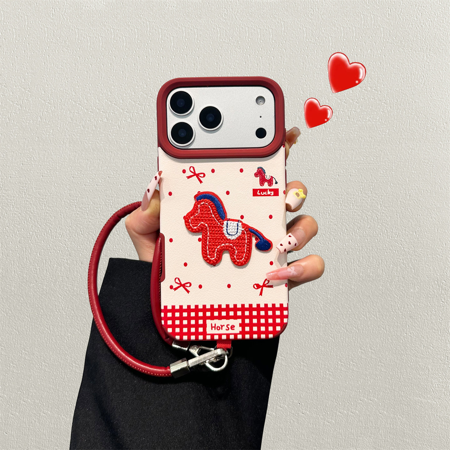 波点刺绣小马挂绳适用华为pura80pro手机壳pura70pro+新款mate80promax创意mate70新年红色mate60pro皮纹男女,3C数码配件,手机保护套/壳,淘宝优惠券,粉丝福利购,淘宝优惠卷