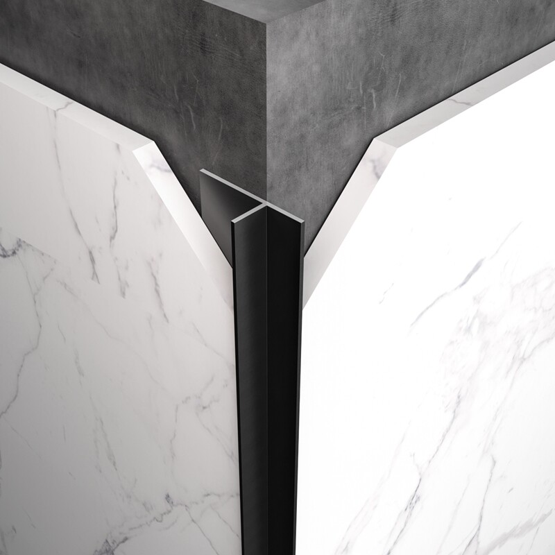 典爵阁阳角瓷砖收边包边封边墙砖收口压条铝金属条墙角黑色踢脚线