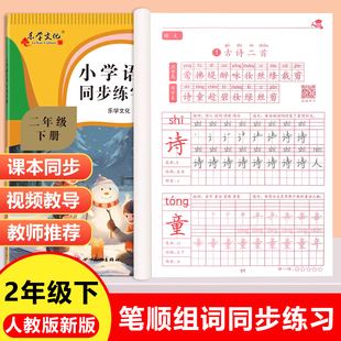 2025秋新版二年级字帖一年级三人教版语文课文同步上册下册小学生楷书部编版生字带拼音笔画笔顺每日一练写字表天天练儿童正楷练习