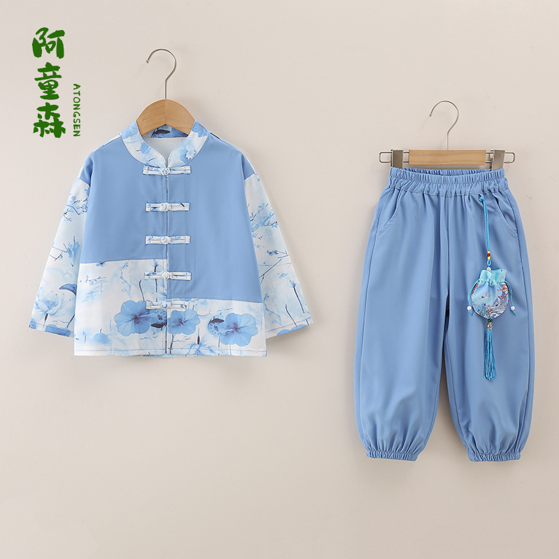 男童汉服套装中国风古装儿童新中式小少爷古风两件套宝宝表演出服