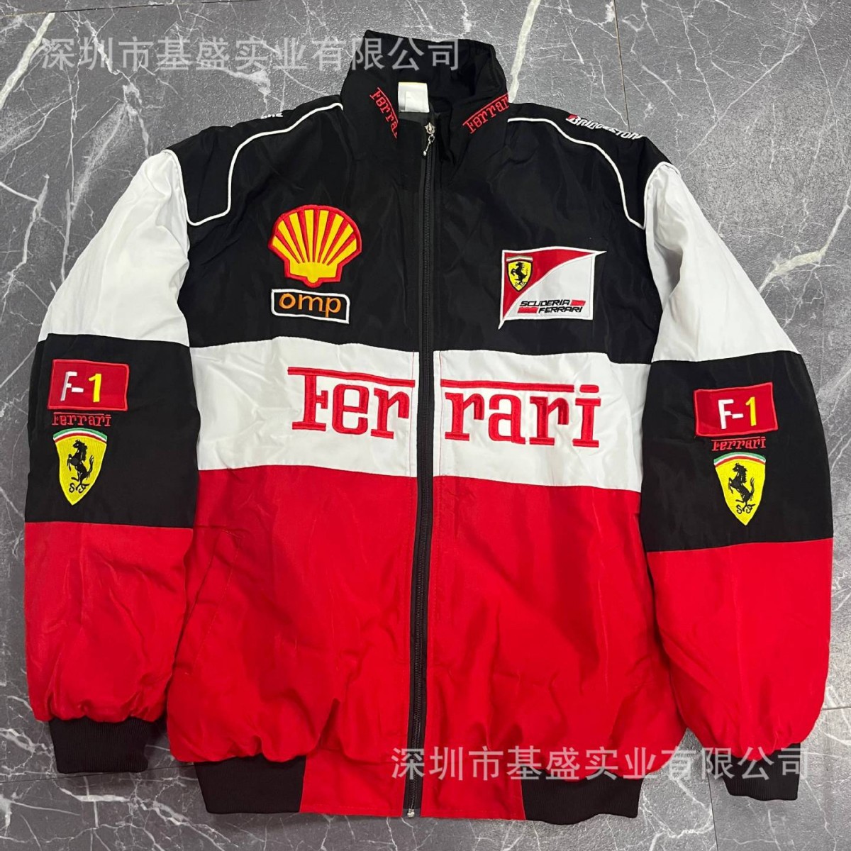 F1赛车服 全刺绣赛车服机车服骑行服刺绣休闲长袖冬装棉服A157