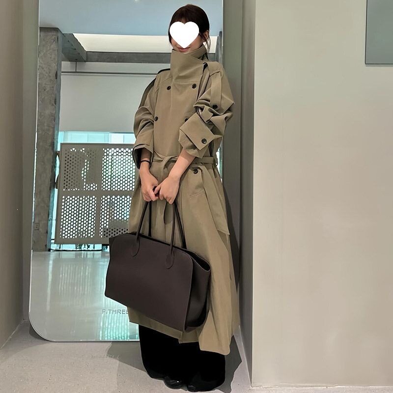 卡其色中长款风衣外套女2026春秋新款巨好看感小个子大衣炭灰色