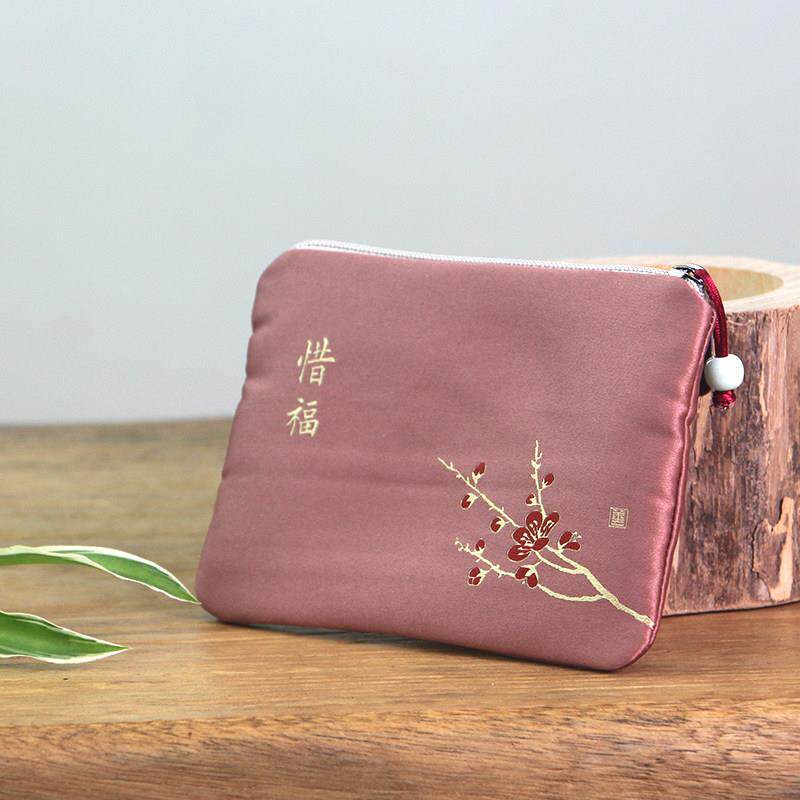 新品菩提精品禅意女士零钱包中式硬币包民族风卡包复古短款小钱包