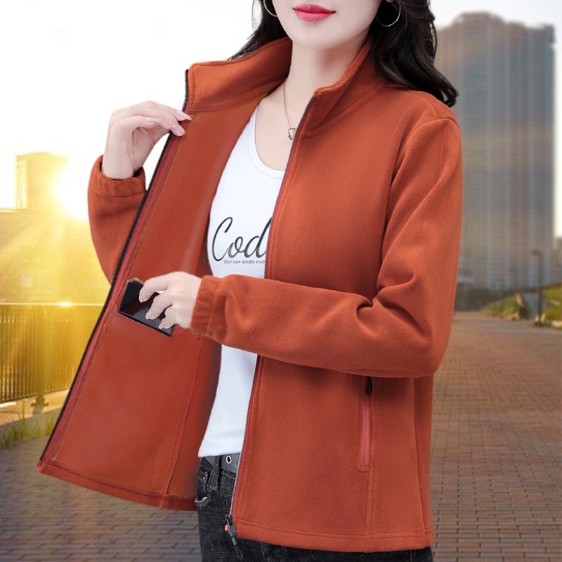 抓绒摇粒绒外套女加厚