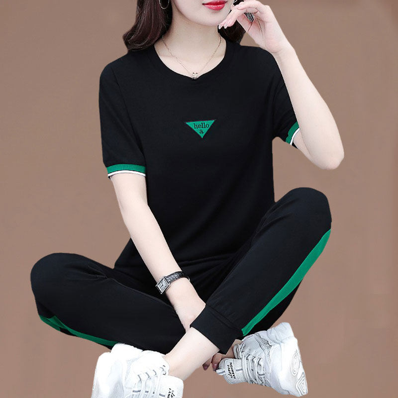 冰丝薄款休闲运动服套装女2026新款夏季装品牌中年女士宽松两件套