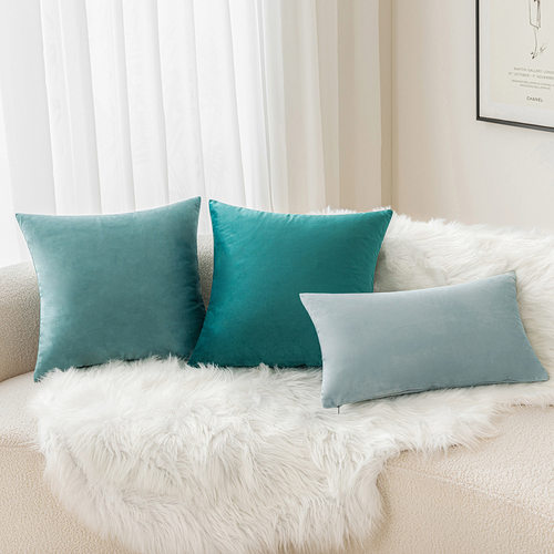北欧ins风天鹅绒沙发靠垫抱枕套