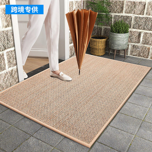 Door mats linen woven foot mats rubber carpets non-slip mat