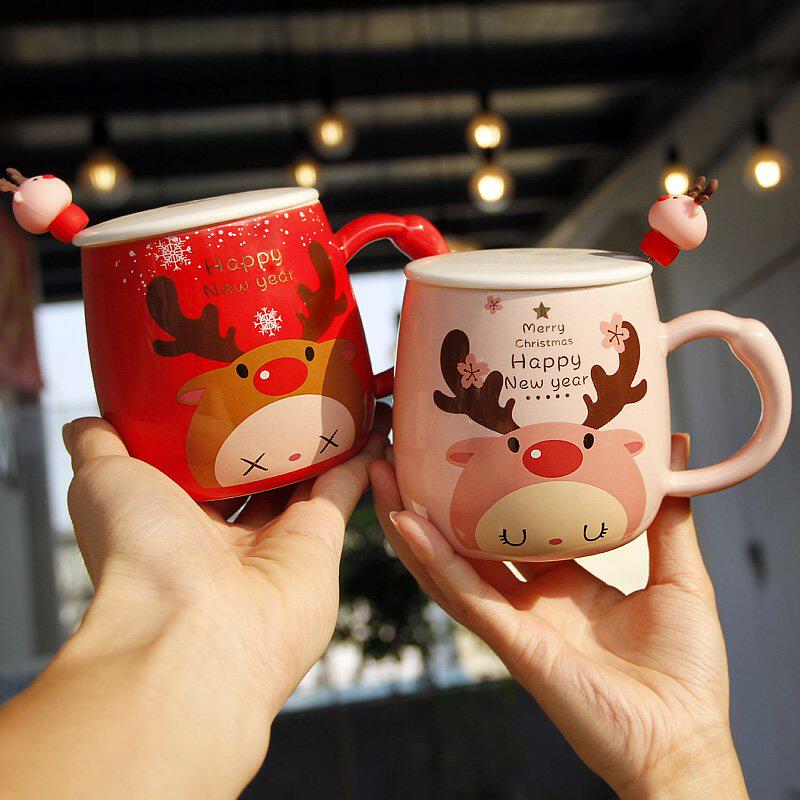 Christmas elk mug ins Japanese girl heart ceramic mug cutein the Tableware , Cup/Cups/Kettle , Mug  category - from Buy2taobao.com to provide professional Taobao agent buy service
