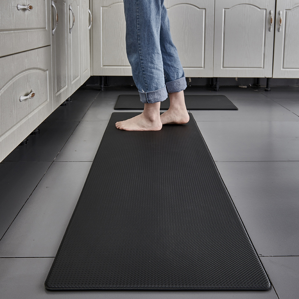 Thick pu floor mat kitchen non-slip washed leather door mat