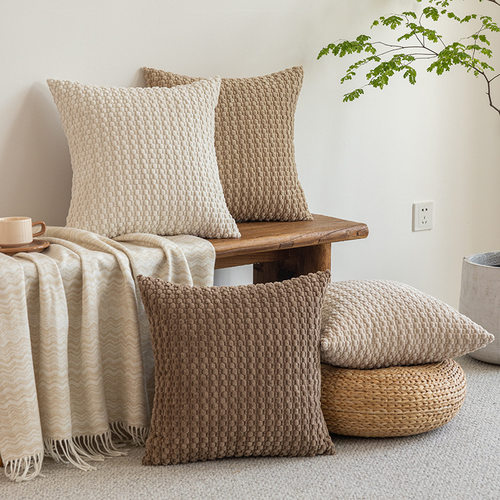 纯色泡泡粒抱枕亚马逊热