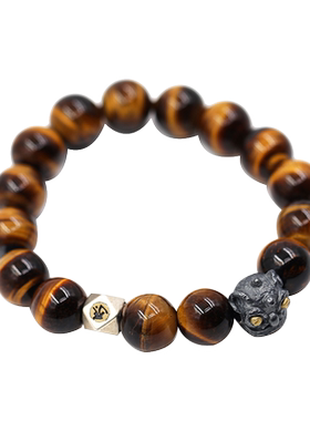 欢喜醒狮925银瑞兽生肖男友手链