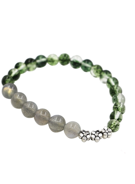 见欢喜月光石绿幽灵古风水晶手链