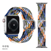 Applicable to apple apple watch7 watch strap s7/s6 nylon braided iwatch6/se/5/3/4 generation s5 watch strap rainbow 40/44/42mm men's and women's personalized smart accessories