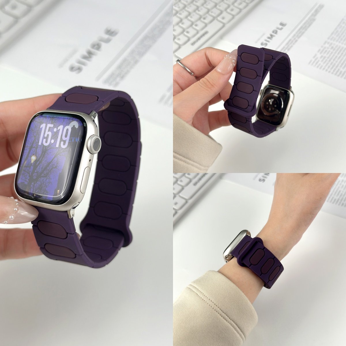 适用vivowatchgt2表带iqoogt2手表gt磁吸vivowatch5回环硅胶椭圆扣磁运动腕带男女款iqoowatchgt2替换带配件