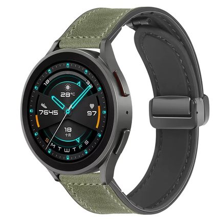 适用华为gt5/gt4表带watch5/3/4硅胶皮质GT2E磁吸扣gt2 Pro男女替换带手表带小米智能GS荣耀Magic2运动buds