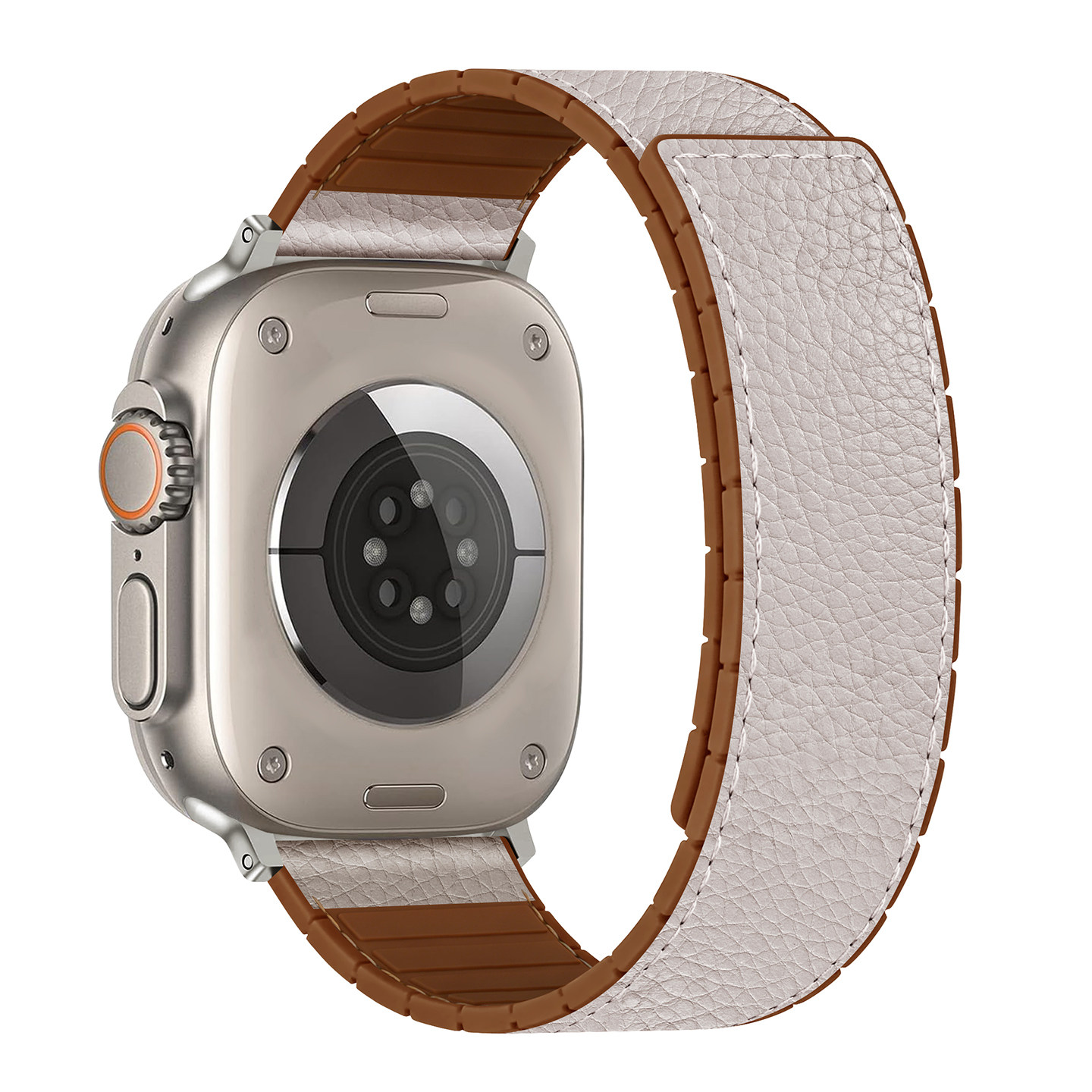 适用苹果手表表带iwatchs11高级皮质磁吸11腕带applewatch硅胶s10女款se男生s9运动s8透气s7新款ultra3手表带 - 实物图