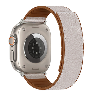 适用苹果手表表带iwatchs11高级皮质磁吸11腕带applewatch硅胶s10女款se男生s9运动s8透气s7新款ultra3手表带