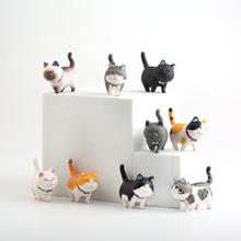 实心起司猫蛋糕装 饰可爱小猫猫生日烘焙摆件小胖猫玩具公仔水晶版