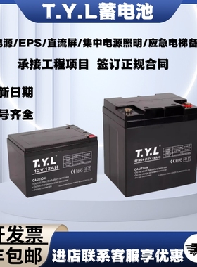 TYL蓄电池12V6FM17AH12V8A20AH消防联动集中应急电源UPSEPS直流屏