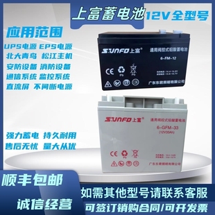 12V18AH33AH55AH12AH广东东君消防柜应急电源 上富蓄电池6 GFM