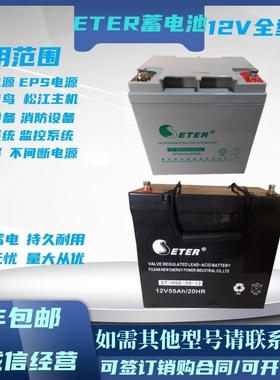 ETER蓄电池HSE100-12/12V100AH65A40A24A17直流屏EPS/UPS机房基站