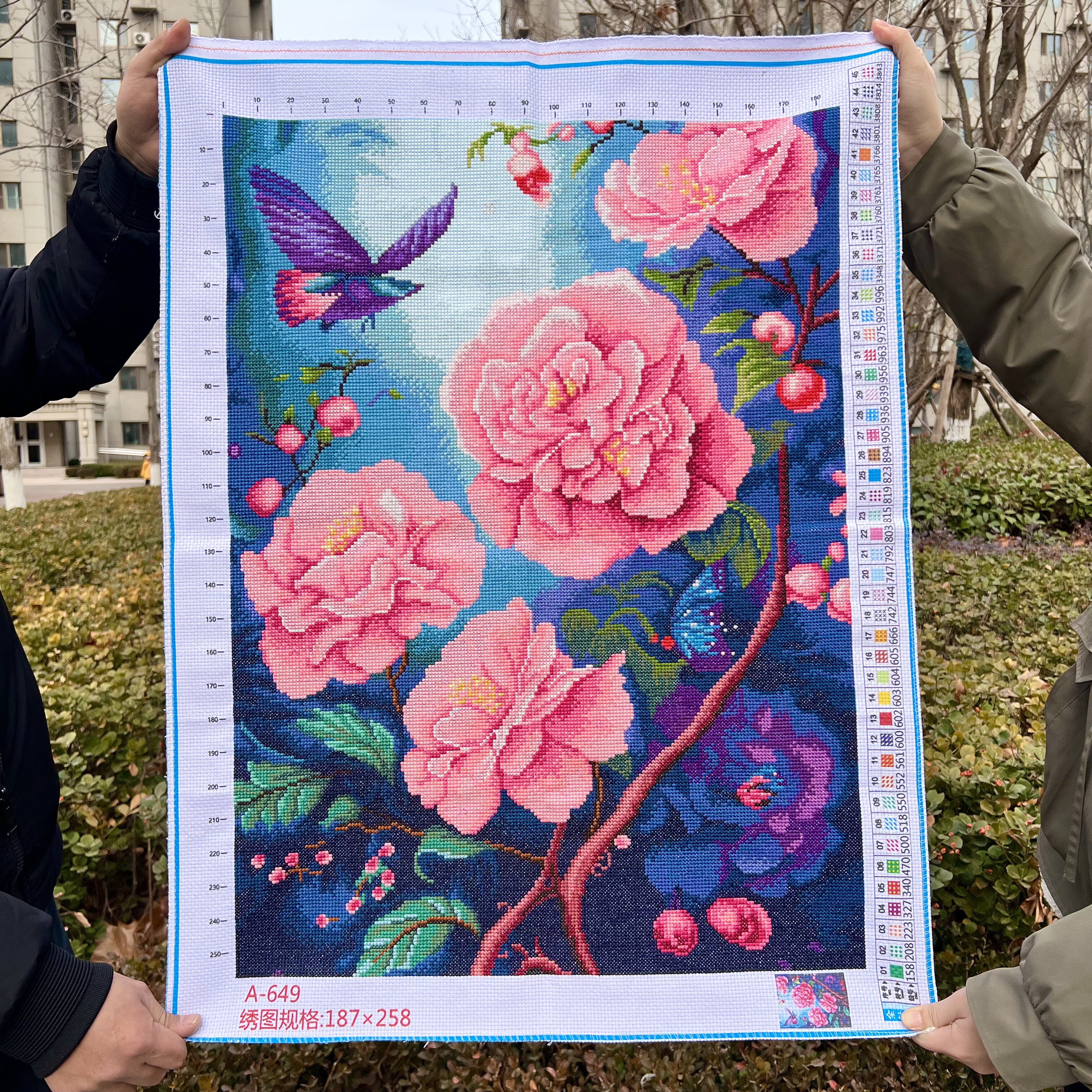 纯手工绣好的十字绣成品新款蝴蝶山茶花花开富贵牡丹图玄关装饰画,居家布艺,十字绣成品,淘宝优惠券,粉丝福利购,淘宝优惠卷