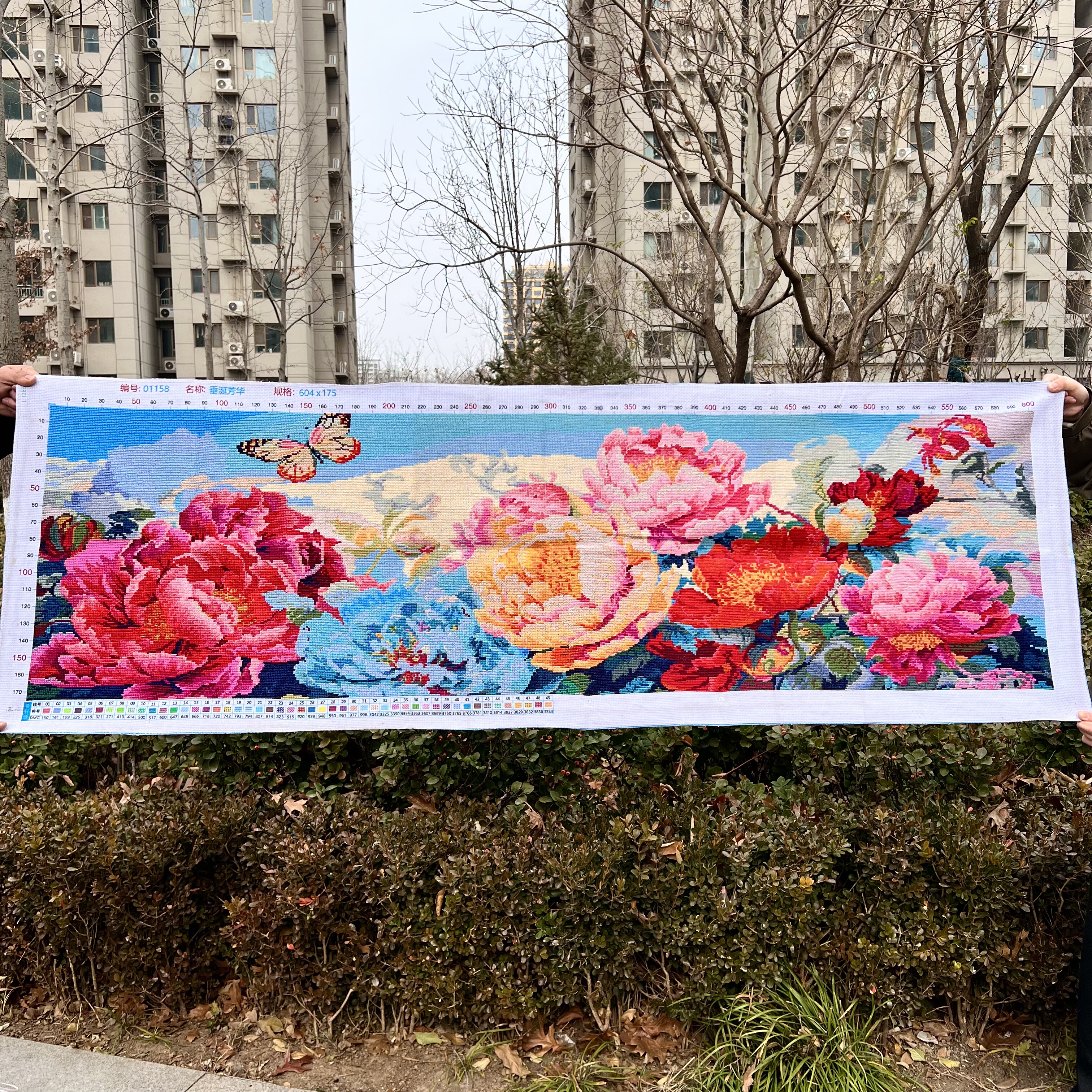 纯手工绣好的十字绣成品新款垂涎芳华蝶舞蝴蝶牡丹花客厅装饰挂画