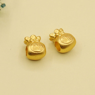 保色古法沙金福字福袋隔珠diy手工编织饰品手绳配饰散珠子配件