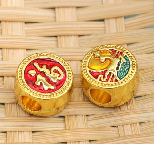 促销爆款热卖古法沙金滴油福禄隔珠diy手链项链饰品配件