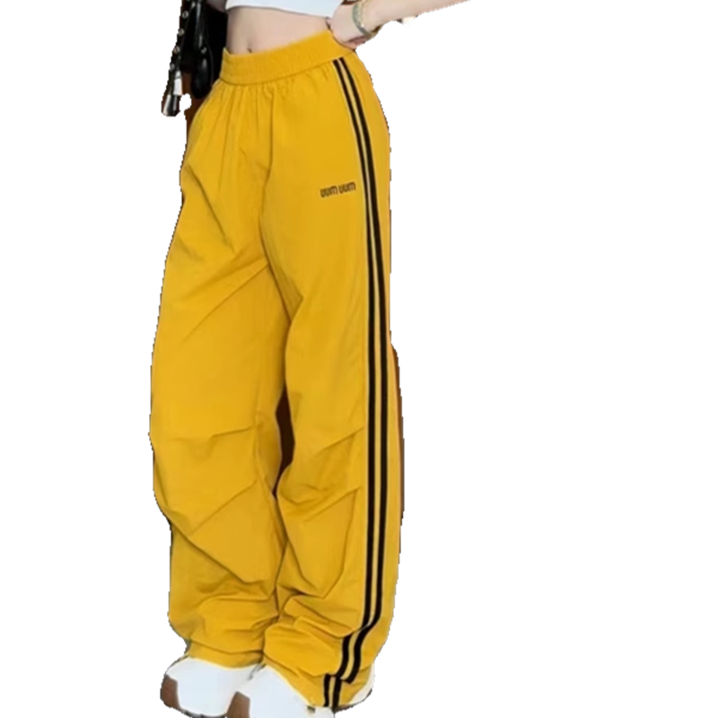 美式白色速干工装裤女夏秋薄款2025新款宽松休闲冰丝运动阔腿裤子