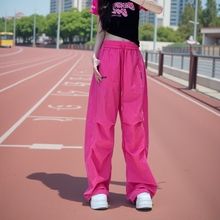 美式速干冰丝工装裤女2025新款夏季薄款宽松显瘦休闲防晒阔腿裤潮