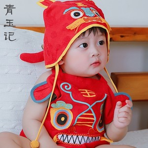 青玉记周岁女男宝宝虎头帽手工胎帽儿童帽子婴儿帽老虎帽中国风夏