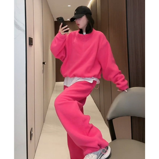 欧货运动套装女冬季新款高级感时尚休闲加绒加厚卫衣束脚裤两件套