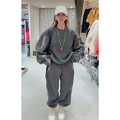 慵懒风时尚 两件套潮 运动服套装 女秋冬韩系高级感摇粒绒卫衣休闲裤