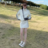 网红高级感白色小香风长袖 新款 外套半身裙两件套 2025春季 运动套装
