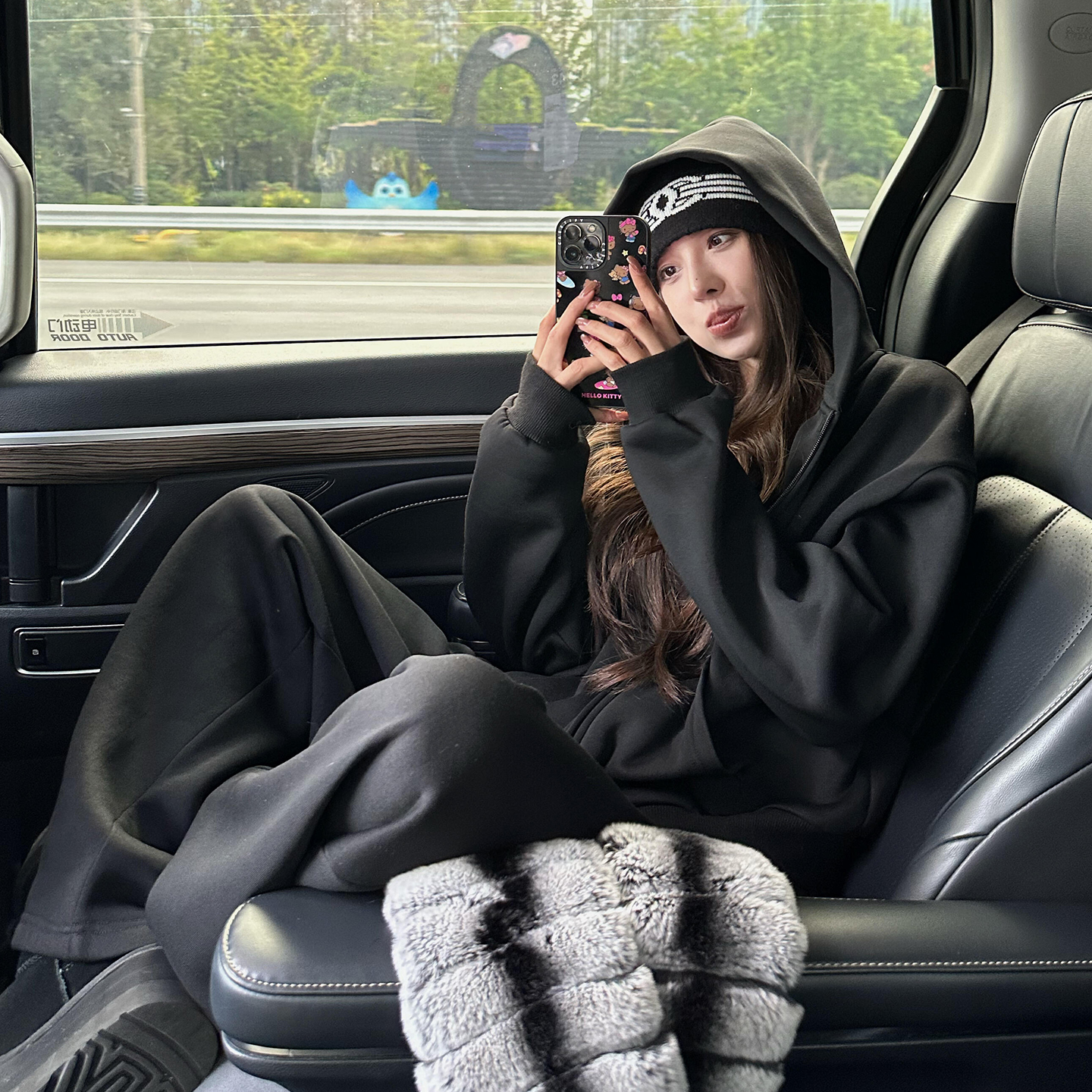 网红时尚炸街加绒卫衣运动两件套