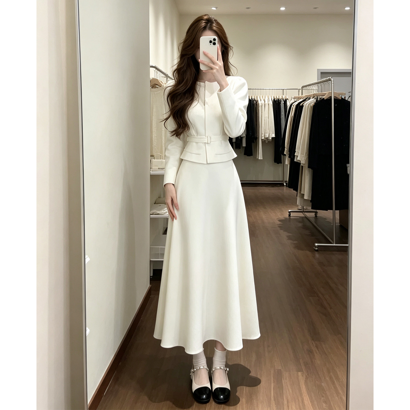 韩系轻熟风小香风套装女秋冬季新款高级感短款上衣半身裙子两件套