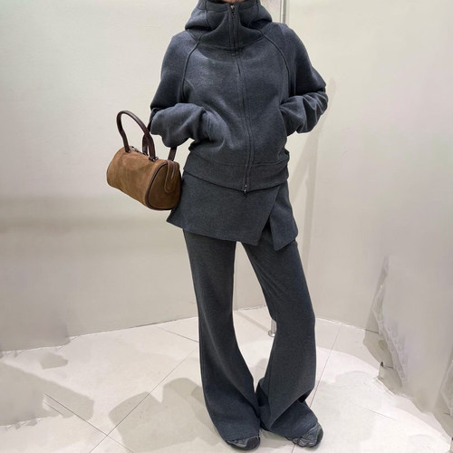 韩系慵懒风休闲加绒两件套冬装女