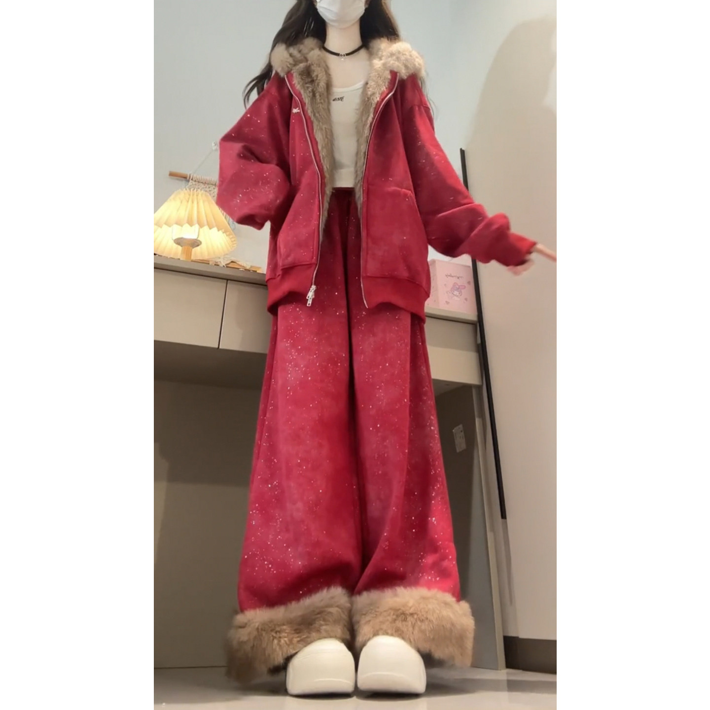 巨好看的冬装一整套过年穿搭韩系减龄高级感毛领卫衣运动服两件套,女装/女士精品,休闲运动套装,淘宝优惠券,粉丝福利购,淘宝优惠卷